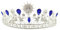 Minkissy Strass Barock Krone Abschlussball Königin Krone Strass Kristall Braut Kronen Diademe (blau)