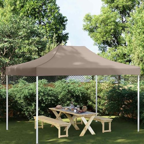 Tidyard Pavillondach UV-beständig Wasserbeständig Ersatzdach Dachplane Zeltdach Ersatz Dach Plane für Gartenzelt Pavillon Taupe 4,5x3m