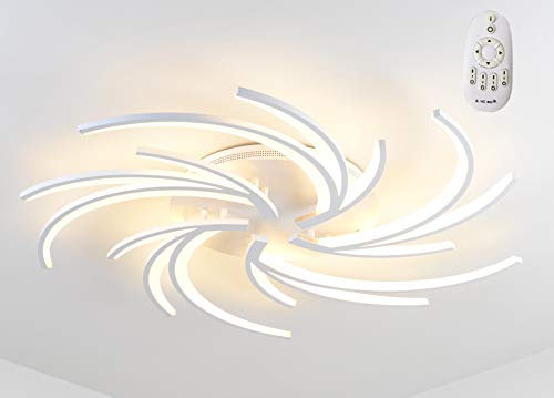 NEU 2042-5White LED Deckenleuchte mit Fernbedienung Lichtfarbe/ Helligkeit einstellbar Acryl-Schirm weiß lackierter Metallrahmen Modernes Design Energieeffizienzklasse: A+ Modern (2042white-5)