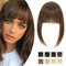 SEGO Clip in Pony Haarteil Echthaar Bangs 100% Remy Haar One Piece Extensions Fringe Verlängerung natürlich Mittelbraun#4 Curved Pony-6(15cm)-14g