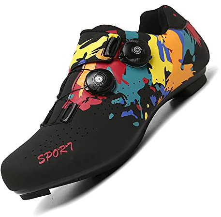 JUHUYP Fahrradschuhe Herren Damen Radschuhe Rennradschuhe MTB Schuhe Kompatibel mit SPD SPD-SL Radsportschuhe