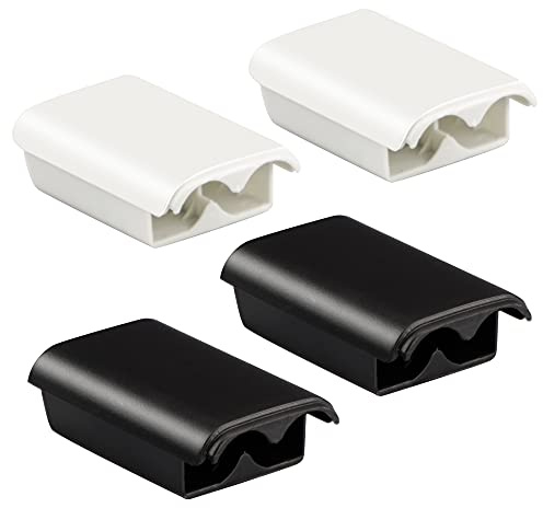 Xahpower Copribatteria per Xbox 360, copribatteria sostitutiva, parte di riparazione, compatibile con controller wireless Xbox 360 (4 pezzi, nero, bianco)