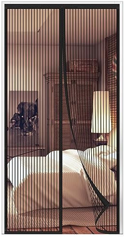 Orumrud Moustiquaire Porte Magnétique Rideau 80x210 CM, Anti Mouche Rideau en Maille Moustiquaire Fermeture Automatique, Adhésive Installation pour Patio Balcon Double Simple Salon Porte, Noir