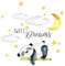 Little Deco Wandsticker Wandtattoo Kinderzimmer Mädchen Junge Panda Sweet Dreams Wandaufkleber Tiere Mond Sterne Babyzimmer Wanddeko Wandbild Kinder DL207-35