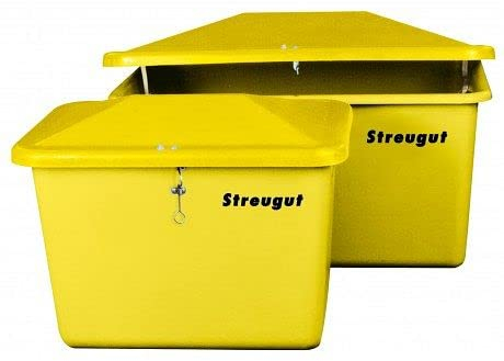 Cemo 10974 Streugutbehälter, PLUS3 200 L, Gelb, RAL 1016 ohne Entnahme