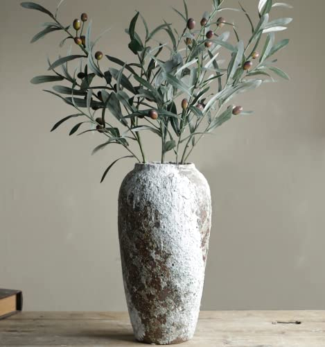 YSNCIDAN Rustikale Keramik-Blumenvase, Vintage-Stil, hohe Vase, Bauernhaus-Dekoration für Wohnzimmer, Eingangsbereich, Tischdekoration, Küche, Hochzeit, Geschenke