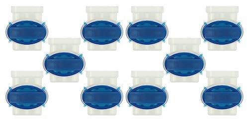vhbw 10x Morsetti per Filo perimetrale Compatibile con Gardena Sileno Robot tagliaerba - Connettori Impermeabili Trasparente/Blu