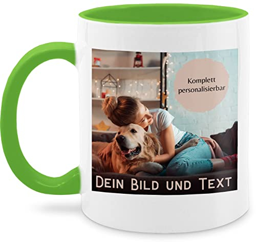 Tasse Tassen 325ml - eigenem - Foto Bild Geschenk I Dein Bild und Text - 325 ml - Hellgrün - fototasse customized mug with photo selbst drucken fotos kaffeebecher bildtasse freundschaftstasse