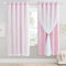 NICETOWN Star Blackout Curtains with Nets - Decorative Cut Our Star Panels with Eyelets for Room Darken Nursery Window Panels for Kids' Room/Bedroom, W66xL72 Inch (168×183 cm), Pink
