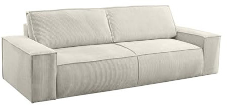 Vente-unique Schlafsofa 4-Sitzer - Kord - Beige - Amelia von Pascal MORABITO