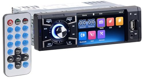 Creasono Autoradio Video: MP3-Autoradio mit TFT-Farbdisplay, Bluetooth, (Versandrückläufer) (1 DIN Rückfahrkamera, mit Monitor, Lautsprecher)