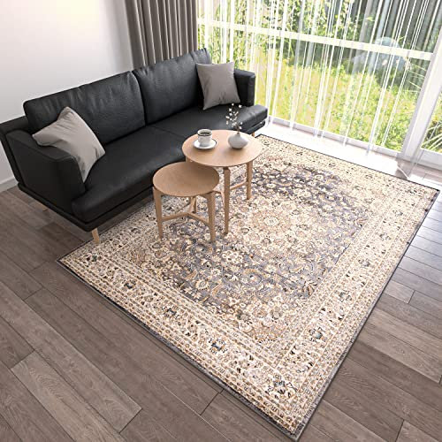 Mazovia Tapis Salon Orientale - Tapis Grande Taille de Chambre Adulte Moderne à Poils Ras - Moquette pour Chambre et Salon - Rug Motif Orientale - Gris - 200x300 cm
