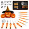 COOLUCK Kürbis Schnitzset mit Vorlagen - 11 Stück Halloween Kürbis Schnitzwerkzeug Carving Set mit Tragetasche und 10 Stück Schnitzvorlagen, Kürbis Schnitzmesser für Kinder & Erwachsene