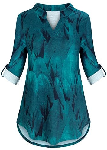 Women's Long Sleeve Blouse, Going Out Tops Ladies Tops Size 20 UK Women's Tops, T-Shirts & Blouses V Neck Tunic Tops For Women UK Ladies 3/4 Sleeve Tops For Work Office Going Out Wear