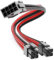 deleyCON 4+4 Pines EPS CPU Procesador Cable de Alimentación Alargador 30 cm - 18 AWG PSU Placa Base PC Ordenador Fuente de Alimentación Nylon Macho a Hembra - Negro Rojo