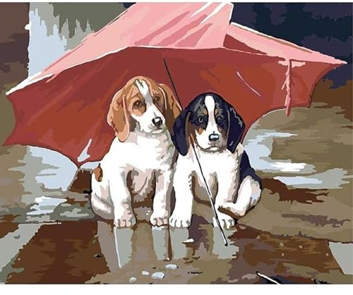 VAKUUM Malen nach Zahlen Hund Tier Diy Bilder nach Zahlen Kits Acrylbilder für Erwachsene Zeichnen auf Leinwand Wohnkultur 40 * 40CM