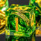 KERWELLSI Sharp Edge Resin Ring DND Dice Set with Gifts Box, Green Polyhedral Dice, 7Pcs Role Playing Game Dice D20 D12 D10 D8 D6 D4