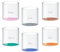 WD Lifestyle - Set 6 Bicchieri in Vetro borosilicato 250ml con Scritta Decorativa e Fondo Colorato