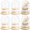 SUNNYCLUE 10 Stück Mini Kuppelglas 30x40 mm Kleine Glaskuppel Mit Bambusboden Glasglocke Klares Glas Display Kuppel Cloche Mini Glasglocken Für Hochzeit Zuhause Flüssigkeiten Weihnachten Party Gastges