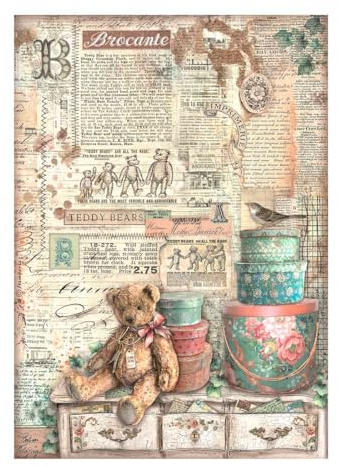 Stamperia Soie de paille à motifs Brocante Antiques - Teddy