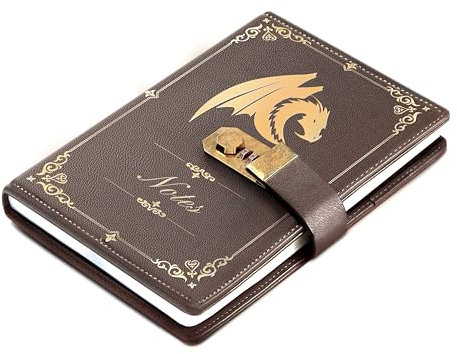 Paragon Star Dungeon Master A5 Vintage PU Leather Combination Lock Notebook (Brown)