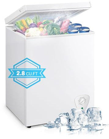 rosmena Piccolo congelatore a cassapanca, 7 metri cubi, mini congelatore profondo con cestello regolabile 7 controllo della temperatura, congelatore compatto con porta aperta superiore con cestello