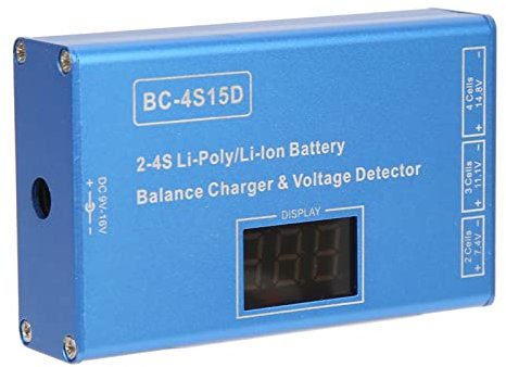Chargeur D'équilibre RC pour 2S 3S 4s 25W, Chargeur de Batterie Lipo Haute Précision avec Affichage de Tension pour Modèle d'avion (sans Adaptateur)