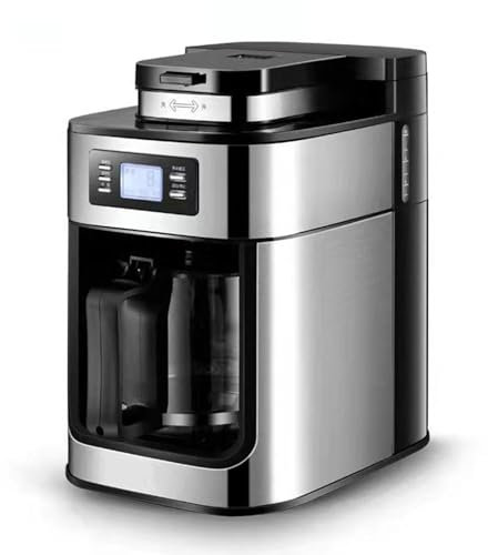 CVNIMV Cafetera automática para café expreso | Ajuste de concentración en 3 Niveles | Molinillo de café expreso Integrado y Ajustable | Cafetera de Acero Inoxidable | Cafetera