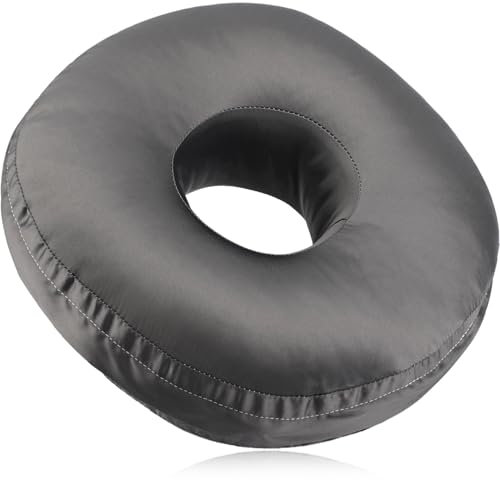 Waschbares seidiges Satin-Ohr-Piercing-Kissen mit abnehmbarem Kissenbezug, glatt kühlendes Donut-Kissen, Loch zur Linderung von Ohrenschmerzen, CNH beim Schlafen, Druckschmerzen, Seitenschläfer,