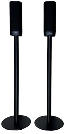 Lautsprecher-Bodenständer ist kompatibel mit Harman Kardon Citation 5.1/Surround Rear Surround Sound System aus Aluminiumlegierung, mit Schraubbefestigung und verstecktem Kabel-Design (Schwarz Paar)