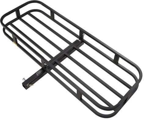 NEIGHBOBHOOD Binari Portabagagli per SUV Camion Pick-up Campeggio capacità 400/500 Libbre Gancio di Traino Montaggio su Tetto Cestino Portaoggetti in Alluminio(E 53x19x5 in)