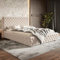 MOTIVENA Dianna Chesterfield Bett 180x200, Polsterbett 180x200, mit Bettkasten, mit Stauraum, mit Lattenrost, mit Kopfteil, ohne Matratze, Bett Samt, Beige Creme