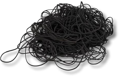 1 kg Gummiringe schwarz - 60% Naturkautschukanteil - Gummibänder extrem reißfest (Ø 80 mm - Schnittbreite 1,0 mm = 2000 Stück)
