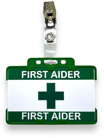 Badge stampato di primo soccorso, porta carta d'identità doppio, clip a coccodrillo (1)