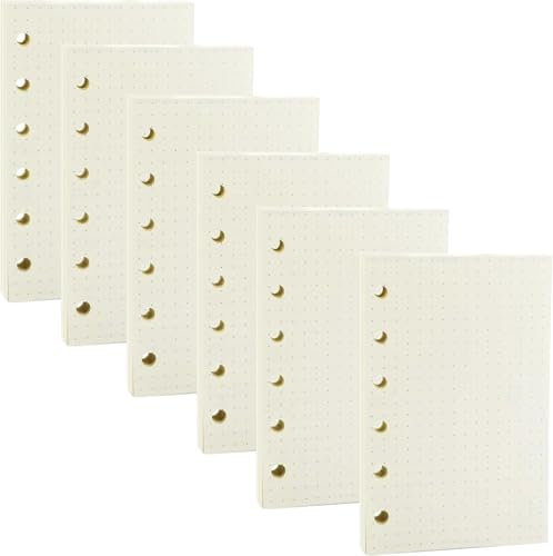 270 Blätter A7 Nachfüllpapier Liniert, BetterJonny Nachfüllbare Refill Paper Nachfülleinlagen 6 Löcher Nachfüllbare Notizpapier A7 Ringbuch Nachfüllbar Papier für Notizbuch Tagbuch Malerei,Punkt