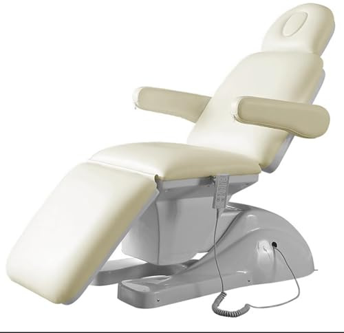TT-YEC Elektrisches Tätowierungsbett Massagebett, Schönheitsbett Mit 4 Motoren, Rückenlehne, Höhe, Beinauflage Einstellbar, Sitz Beheizt Schönheit Sofa Stuhl, Beauty Salon Spa Ausrüstung,Beige