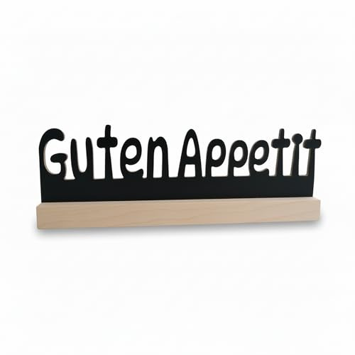 Kaltner Präsente Holz Schriftzug Tischaufsteller „Guten Appetit“ – Dekoration aus Echtholz – Tischdeko & Geschenkidee – Made in Germany