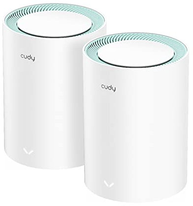 Cudy Sistema Wi-Fi de malla AX1500 WiFi 6 de doble banda, reemplaza routers y extensores, cubre hasta 1800 pies cuadrados, 3 puertos Gigabit por unidad, soporta Ethernet Backhaul, M1500, paquete de 2