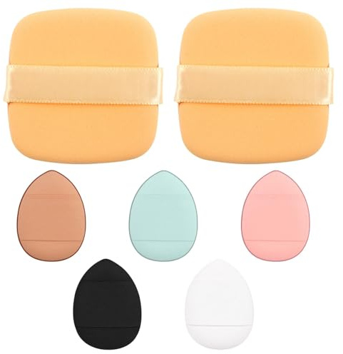 5 Stück Finger Puderquaste,2 Stück Schwämmchen Powder Puff, weiche make up schwämmchen & powder puffs für Foundation, Concealer & Puder, abdeckschwamm & schwämmchen für finger