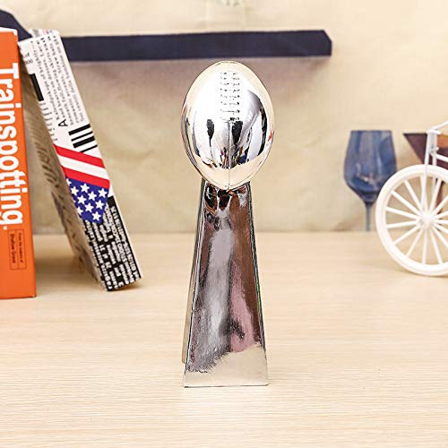 Silberne Fußballmeisterschaft, Nachbildung, Trophäe, Kunstharz, Chrom, Siegerpokal, Auszeichnung, Souvenir für Liga-Team-Sport-Fans (23 cm)