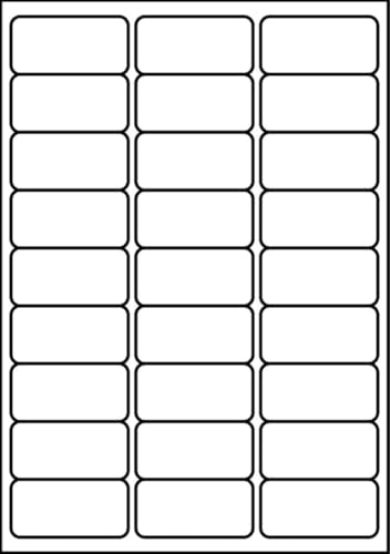SmithPackaging A4 Self Adhesive Address Labels, 27 Labels Per Sheet, 20 Sheets, 63.5 x 29.6mm, 540 Labels