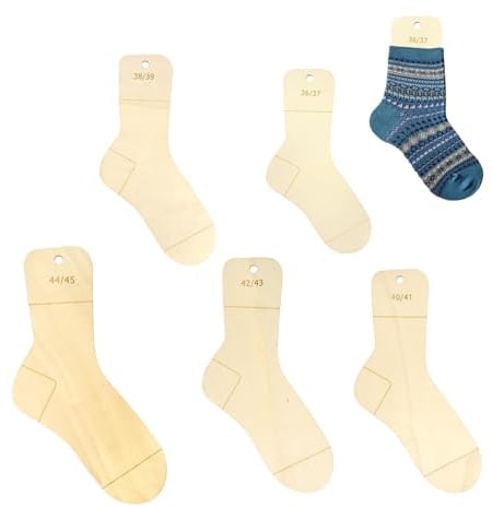 xnnmzhao Sockenbretter Größe 36-45, 5 Stück Sockenspanner Sockenschablone Sockenblocker, Socken Schablone Sock Blockers Sockenlineal für Stricken Als Strickhilfe Zum Stricken Häkeln