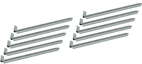 innogard Erdanker für Rasenkante breit 10er Set Alu-Zink 450 mm | Fixierstäbe für Rasenkante breit, Stabile Metall Bodenanker für Mähkanten, Korrosions- & Witterungsbeständig, Langlebig