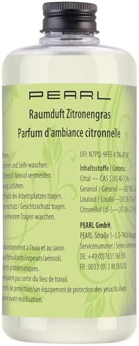 PEARL Duftflasche Raumduft: Raumduft-Nachfüllflasche, Zitronengras-Duft, 500 ml (Nachfüllflasche Vorräte, Duftspender Nachfüllflaschen, Klima)