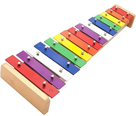 Jelquix Buntes 15-Noten-Xylophon-Musikinstrument für Kinder-Hand-Auge-Koordination, Lernspielzeug für Kinder aus Metall
