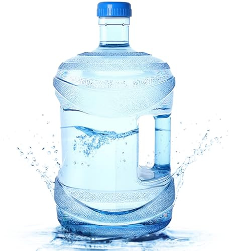 Peosaard 2 Gallon Water Bottle, Gallon Water Bottle, Empty Plastic Galon Jug with Screw Cap & Integrated Handle for Cooler Kettle, Storage Tub, 5L, Big Jug