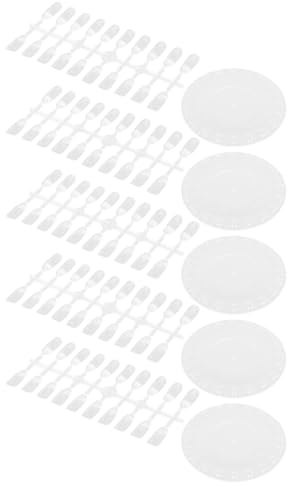 Garneck 5 Ensembles de Planches Rondes en Plastique pour Manucure, Nuancier Ongle Facile à Peindre, pour École de Nail Art et Salon de Manucure