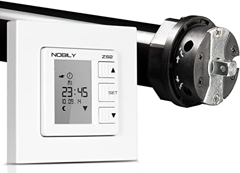 NOBILY Profi-Set Rollladenmotor P5 30Nm mit elektronischer Endabschaltung inkl. NOBILY Rollladen Zeitschaltuhr ZS2 ultraweiß