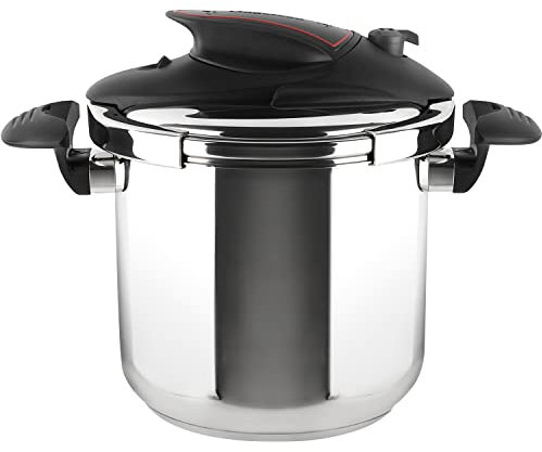 Magefesa Prisma - Olla Express Rápida 7.5L, Acero Inoxidable 18/10, Cocina Sana, Inducción, Bloqueo Fácil, Cierre Cómodo y Fácil, Reparto del Calor