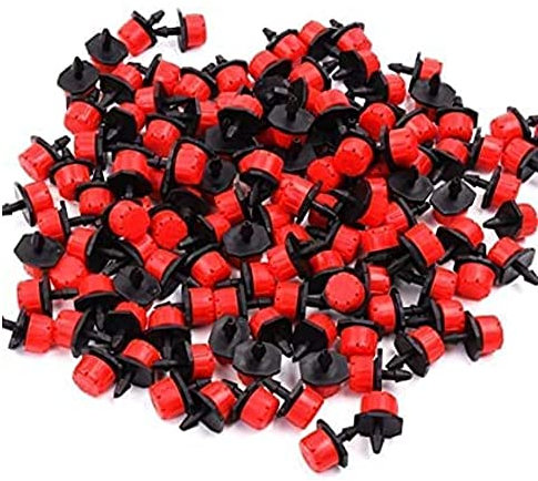 [Pack 100] Goteador para sistemas de riego por goteo - Sistema de riego automático equipado con tubo, goteros, válvula, filtro y conectores de agua. Cabeza de la manguera ajustable cuentagotas